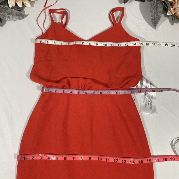 NWT Dress the Population [ XXS ] Alondra Blouson Sheath Dress Poppy‎ Orange - Picture 4 of 14